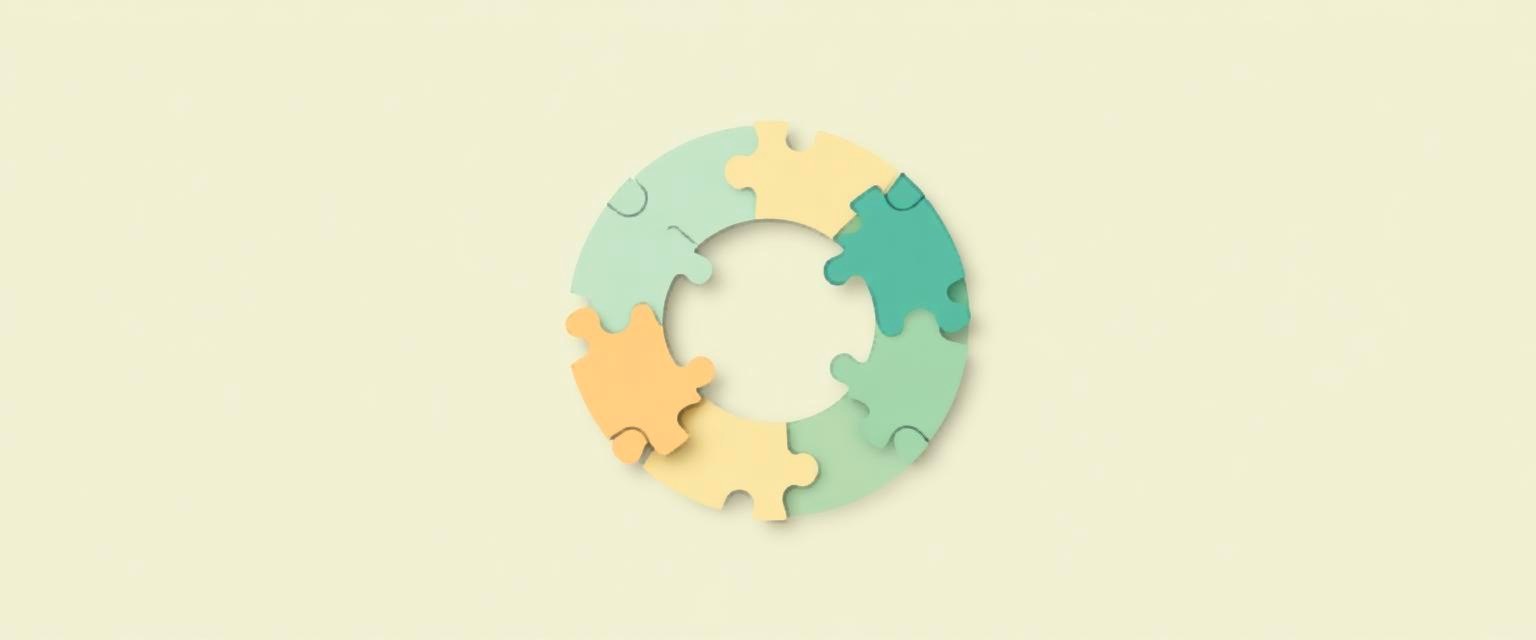 Circle of puzzle pieces — team